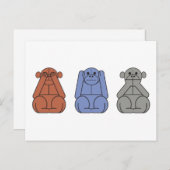 Drie Wise Monkeys Briefkaart (Voorkant / Achterkant)
