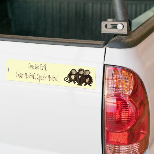 Drie Wise Monkeys Bumpersticker (Op Truck)