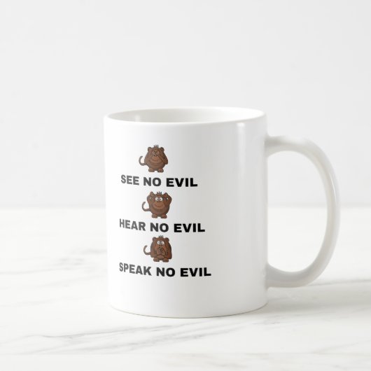 Drie Wise Monkeys Cups / Mokken (Rechts)