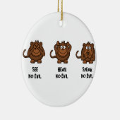 Drie Wise Monkeys Keramisch Ornament (Rechts)