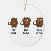 Drie Wise Monkeys Keramisch Ornament (Links)