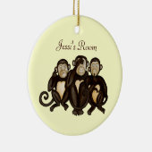 Drie Wise Monkeys Keramisch Ornament (Rechts)