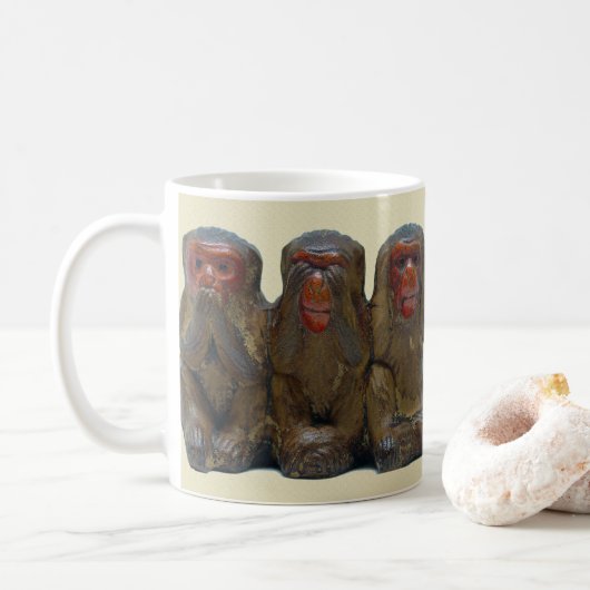 Drie Wise Monkeys Koffiemok (Met donut)