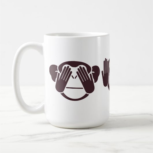 Drie Wise Monkeys Ontwerp Koffiemok (Links)