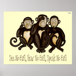 Drie Wise Monkeys Poster