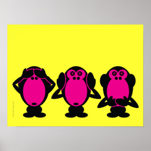 Drie Wise Monkeys Poster