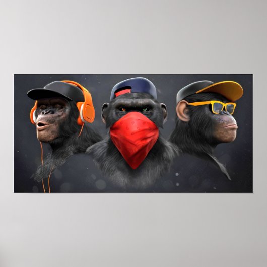 Drie Wise Monkeys Poster (Voorkant)