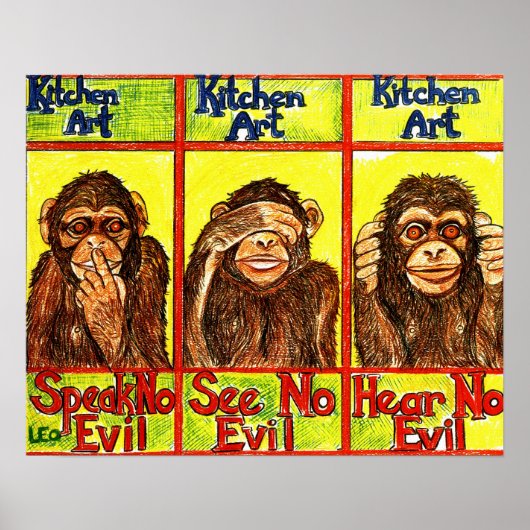 Drie Wise Monkeys Poster (Voorkant)