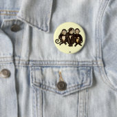 Drie Wise Monkeys Ronde Button 5,7 Cm (In situ)