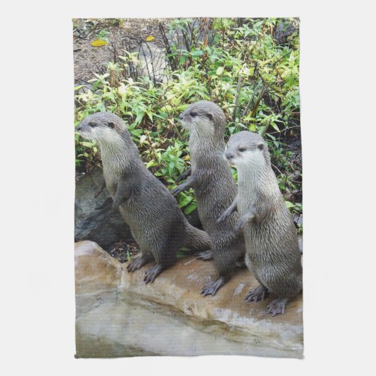 Drie Wise Otters, Tea Towel Theedoek (Verticaal)