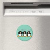 Drie Wise Penguins Design Graphic Magneet (Insitu (Vaatwasser))