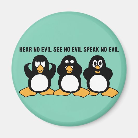Drie Wise Penguins Design Graphic Magneet (Voorkant)