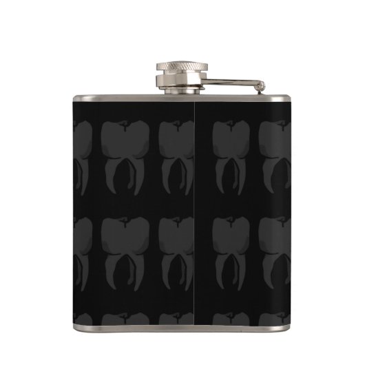 Drie Wise Teeth Dentist Flask Heupfles (Achterkant)