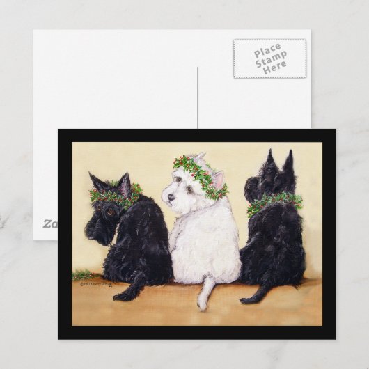 Drie Wise Terriers Briefkaart (Voorkant / Achterkant)