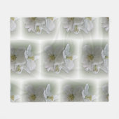 drie witte bloemen fleece deken (Voorkant (Horizontaal))