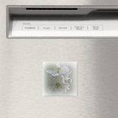 drie witte bloemen magneet (Insitu (Vaatwasser))