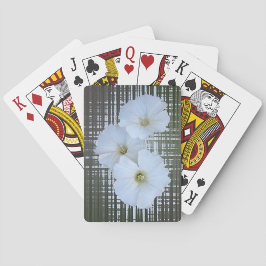 drie witte bloemen pokerkaarten (Achterkant)