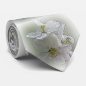 drie witte bloemen stropdas (Opgerold)