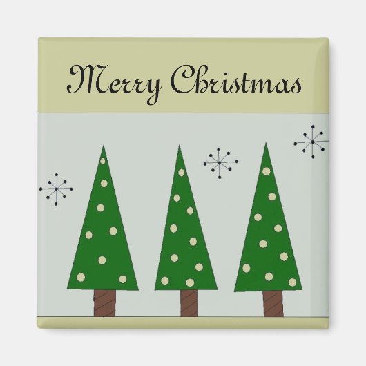 Drie witte bomen magneet (Voorkant)