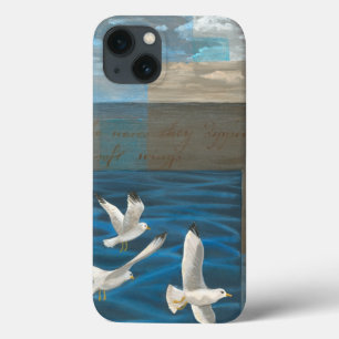 Drie witte meeuwen vliegen over het water iPhone 13 hoesje