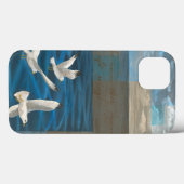 Drie witte meeuwen vliegen over het water Case-Mate iPhone case (Achterkant (horizontaal))