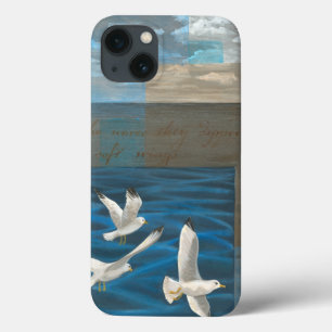 Drie witte meeuwen vliegen over het water iPhone 13 hoesje