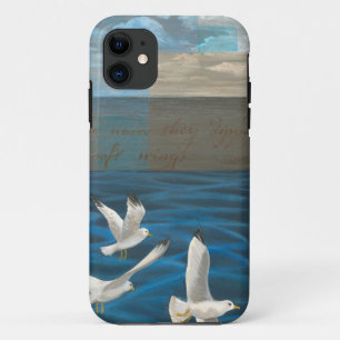 Drie witte meeuwen vliegen over het water iPhone 11 hoesje