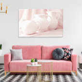 Drie witte pareldoek canvas afdruk (Insitu (Woonkamer))