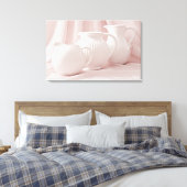 Drie witte pareldoek canvas afdruk (Insitu (Slaapkamer))