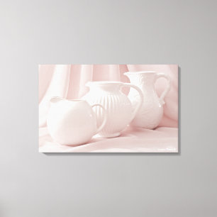 Drie witte pareldoek canvas afdruk