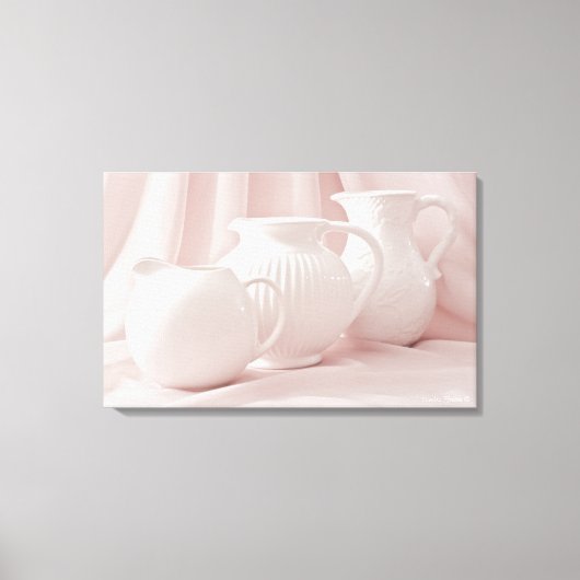 Drie witte pareldoek canvas afdruk (Voorkant)