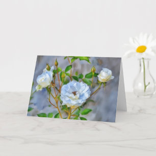 Drie witte rozen Art Note Kaart