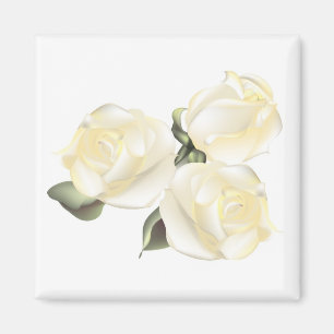 Drie Witte Rozen Magneet