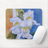 DRIE WITTE SNAPDRAGONS MOUSEPAD MUISMAT (Met muis)