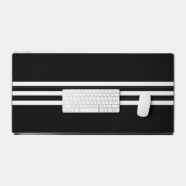 Drie witte strepen op zwart bureaumat (Keyboard & Muis)