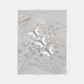 Drie witte vlinders fleece deken (Voorkant)