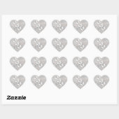 Drie witte vlinders hart sticker (Vel)