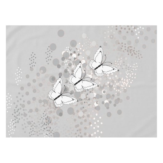 Drie witte vlinders tafelkleed (Voorkant (Horizontaal))