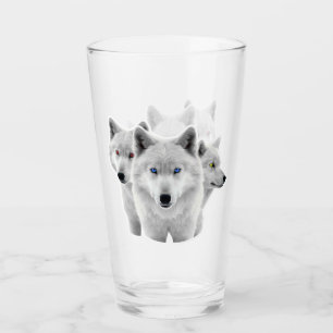 Drie witte wolven glas