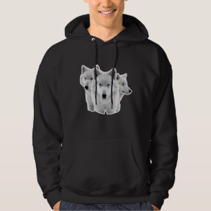 Drie witte wolven hoodie