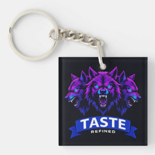 Drie Wolf Design dat Kracht Benadrukt Sleutelhanger