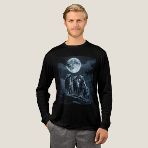 Drie wolven die huilen naar de volle maan - Drie W Tri-Blend Shirt