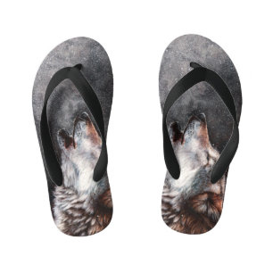 Drie Wolven Howling Kinder Teenslippers
