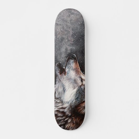 Drie Wolven Howling Skateboard (Voorkant)