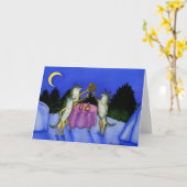 Drie Wolven in Sneeuw Kaart (Gele Bloem)