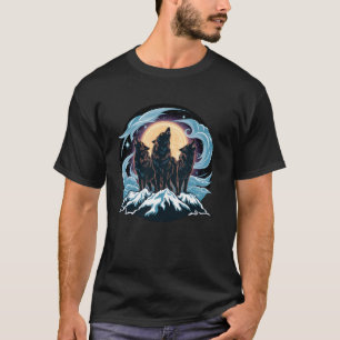 Drie Wolven Maan Luie Dieren Huilen Naar T-shirt