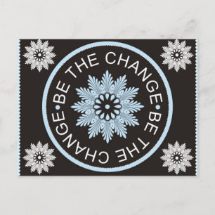 Drie woorden citaten ~be the change~ briefkaart