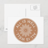Drie Word-citaten ~All is goed ~Inspirerend Briefkaart (Voorkant / Achterkant)