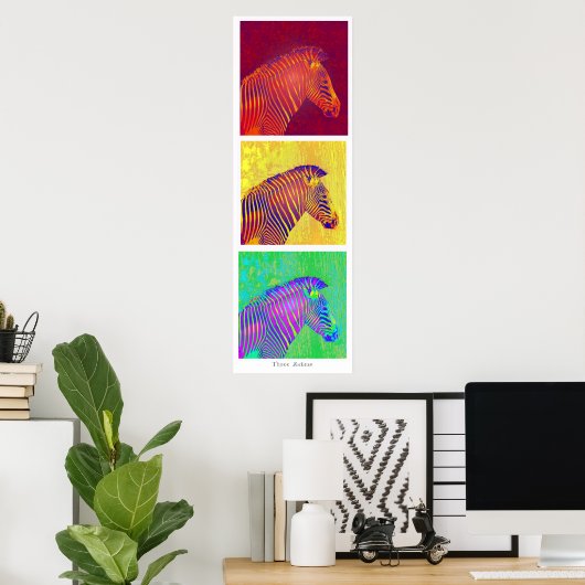 drie zebras poster (Thuiskantoor)