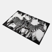 Drie zebra's schilderen deurmat (Schuin)
